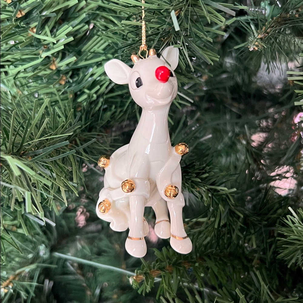 Lenox Rudolph Rings in The Holidays Ornament (Retired)